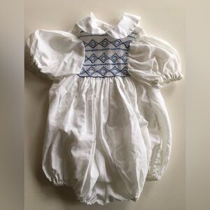 Vintage Handmade Smocked Baby Romper